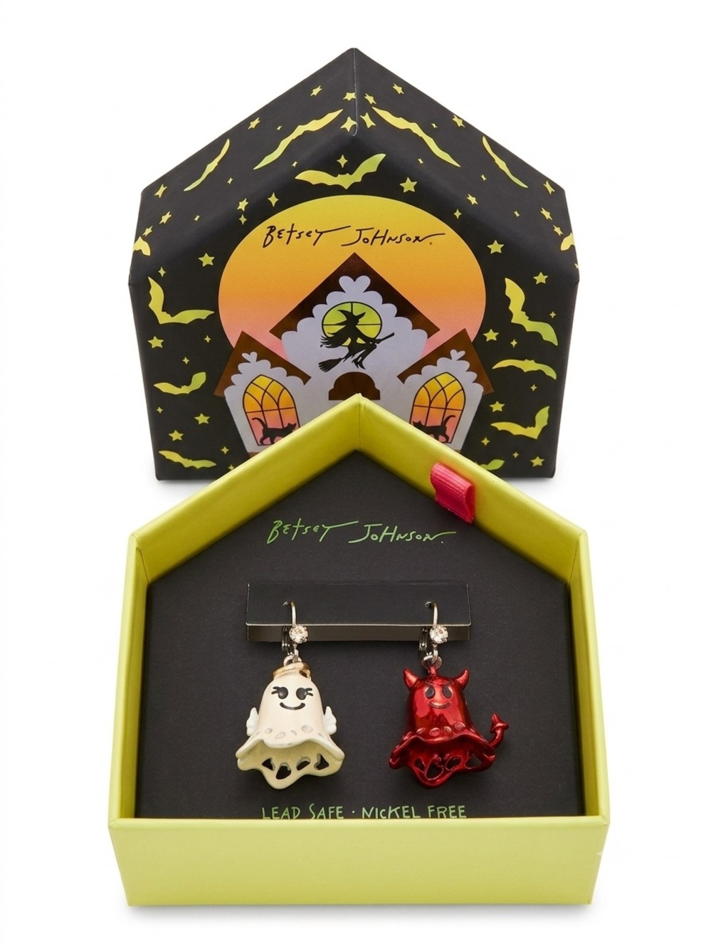 Betsey Johnson Angel & Devil Ghost Earrings Halloween earrings gift Rare NWT